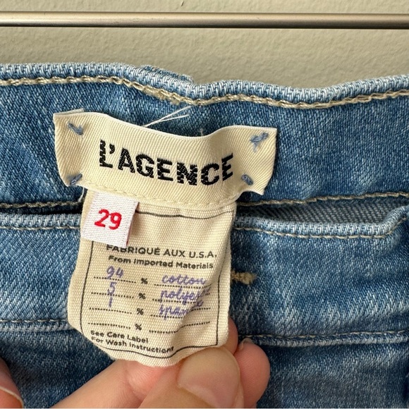 L'AGENCE Sada High Rise Slim Crop Jeans in Ashford Size 29 - Picture 3 of 6